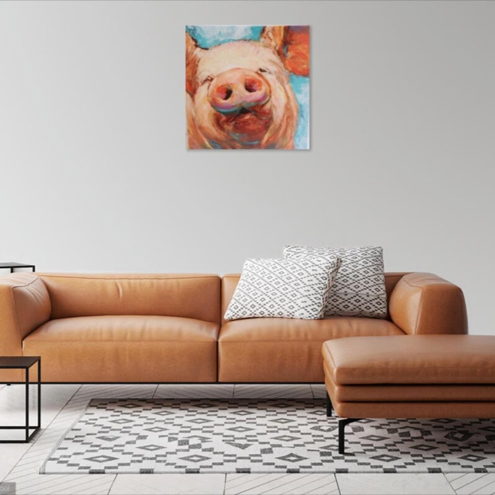 1 LEFT Pig Farmhouse Canvas Art
